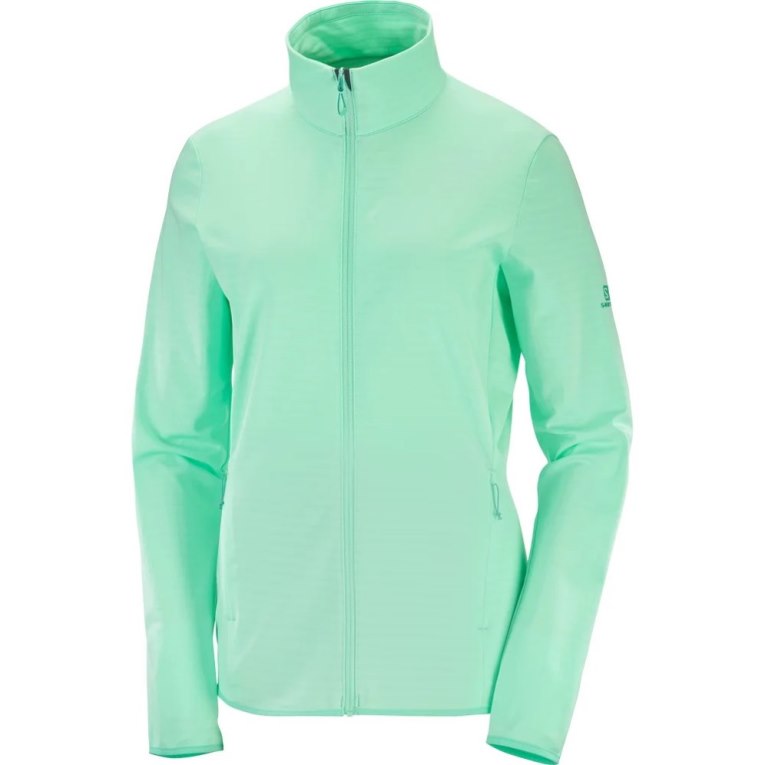 Turquoise Salomon Essential Lightwarm Full Zip Women's Jackets | IE ET5914